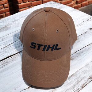 STIHL Brown Baseball Cap 100% Cotton Adjustable Velcro Back NWOT